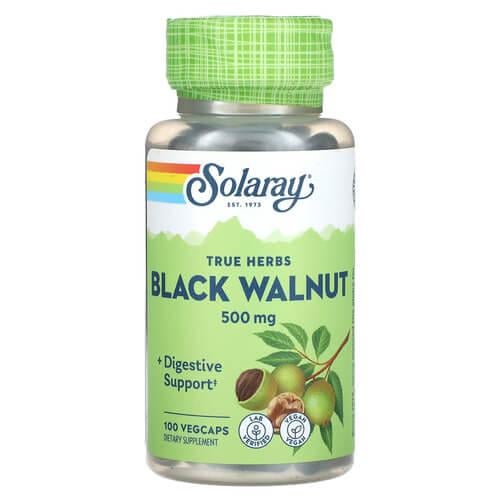 Черный орех Solaray Black Walnut 500 мг 100 veg capsules (SOR-00180)