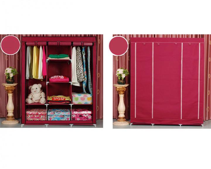 Тканный шкаф складной на 3 секции 130х45х175 см Burgundy (HCX-88130) - фото 6 Тканный шкаф складной на 3 секции 130х45х175 см Burgundy (HCX-88130) - фото 6