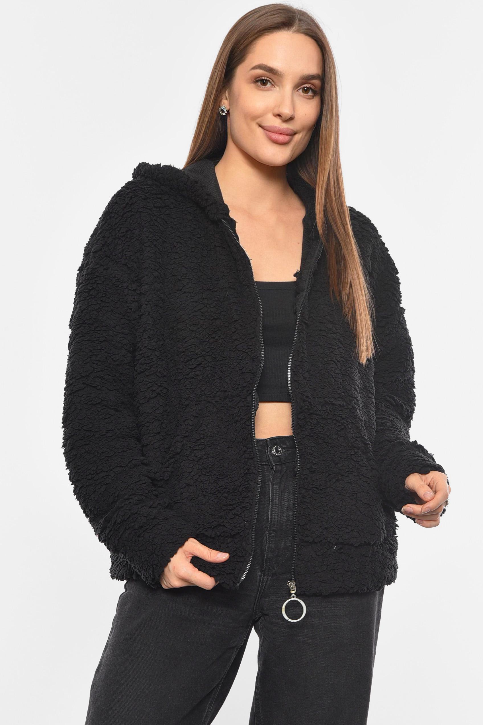 Худи женское тедди S-XL Черный (190294)