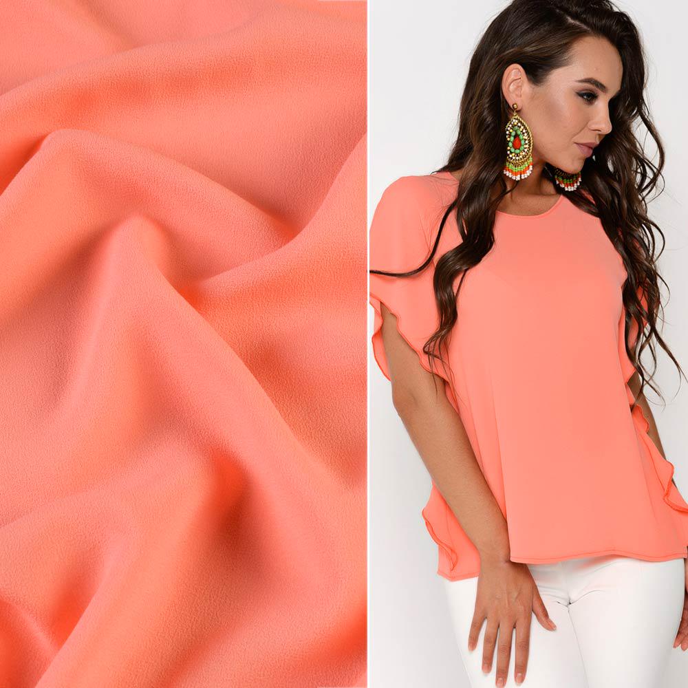 Ткань креп стрейч ширина 150 см Оранжевый (11412.050) - фото 2 Ткань креп стрейч ширина 150 см Оранжевый (11412.050) - фото 2