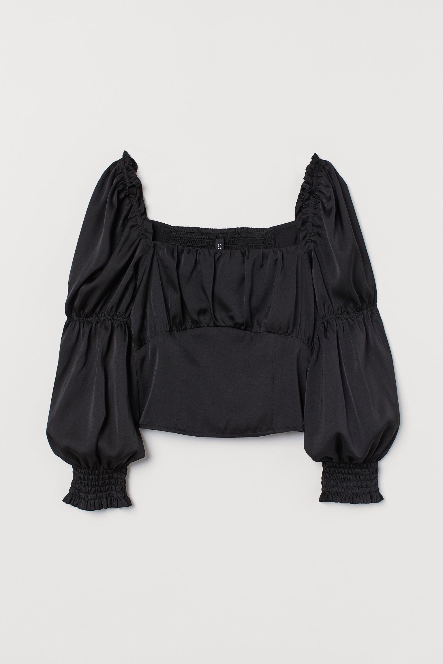 Блуза H&M р. 42 Черный (2102852092)