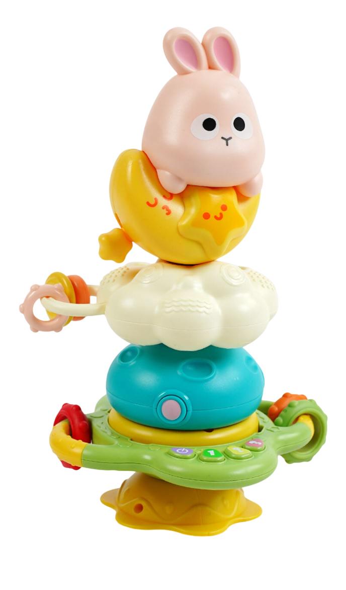 Погремушка-пирамидка игрушечная музыкальная Lucky Baby мелодии/звуки животных Multicolor (154370)