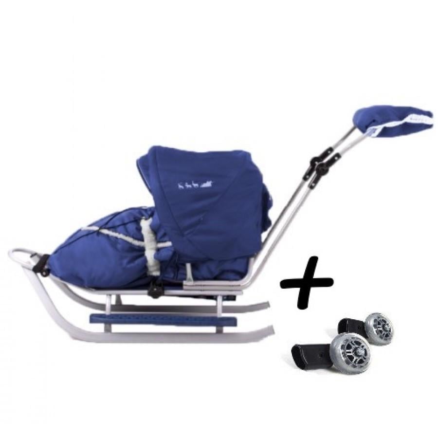 Санки Adbor Piccolino deLux і колеса Сірий з синім (4174721) - фото 2 Санки Adbor Piccolino deLux і колеса Сірий з синім (4174721) - фото 2