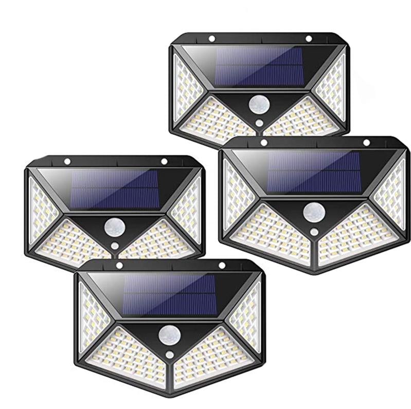 Комплект уличных настенных фонарей Solar HS-8010A 4 шт. 180LED Черный (8010teh4pcs)