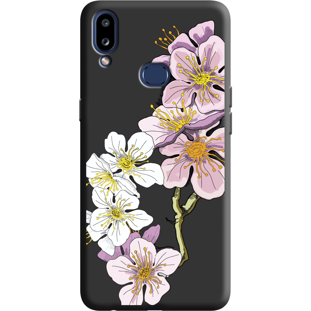 Чохол Boxface Samsung A107 Galaxy A10s Cherry Blossom Чорний силікон (37944-cc4-38151)