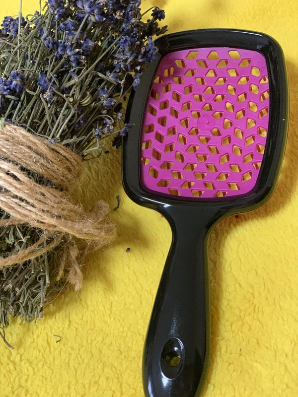 Гребінець для волосся Super Hair Brush Чорна фуксія (5239) - фото 4