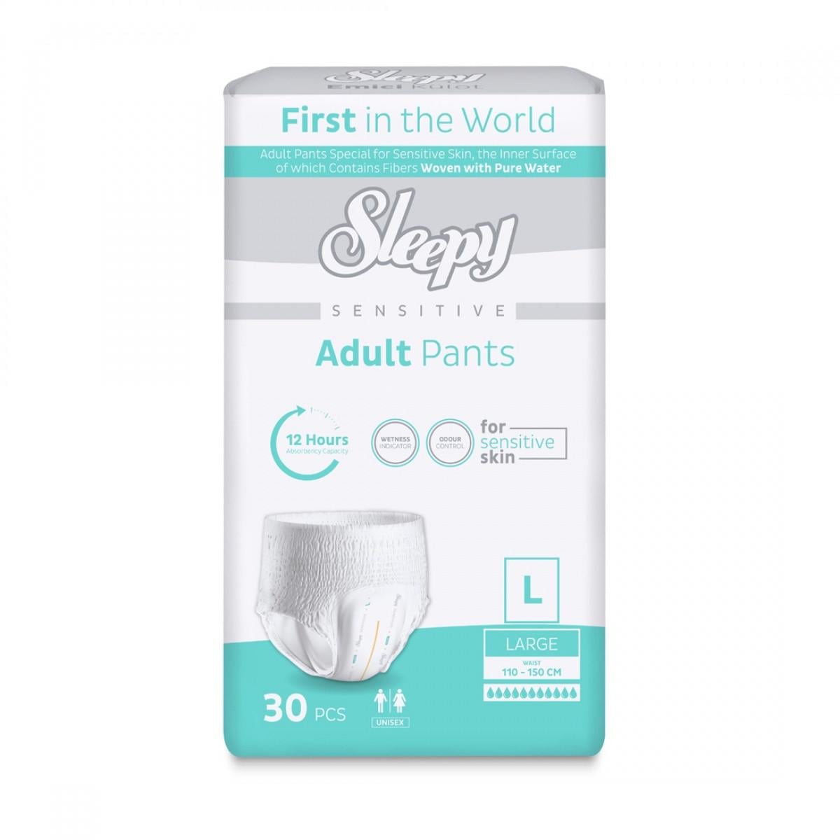 Підгузки-трусики для дорослих Sleepy Sensitive pants L 110-150 см 30 шт. (000006792)