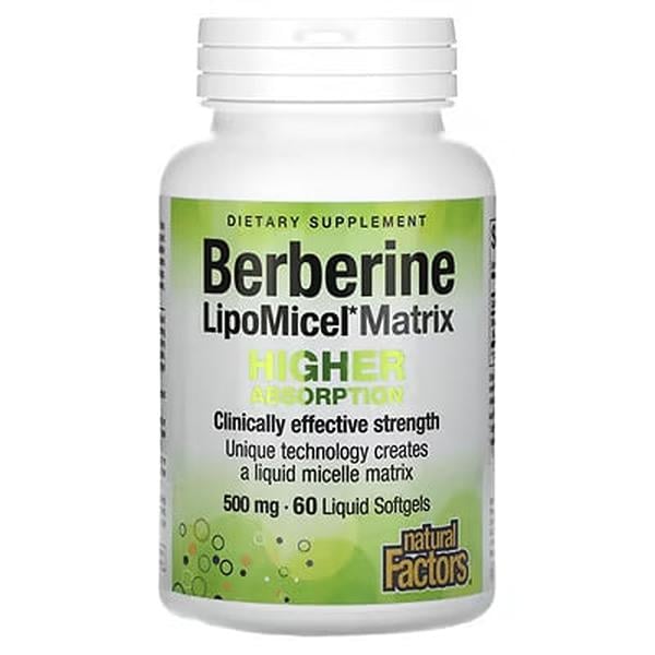 Барбарис Natural Factors LipoMicel Matrix Higher Absorption Berberine 500 мг 60 мягких капс. (000027058)
