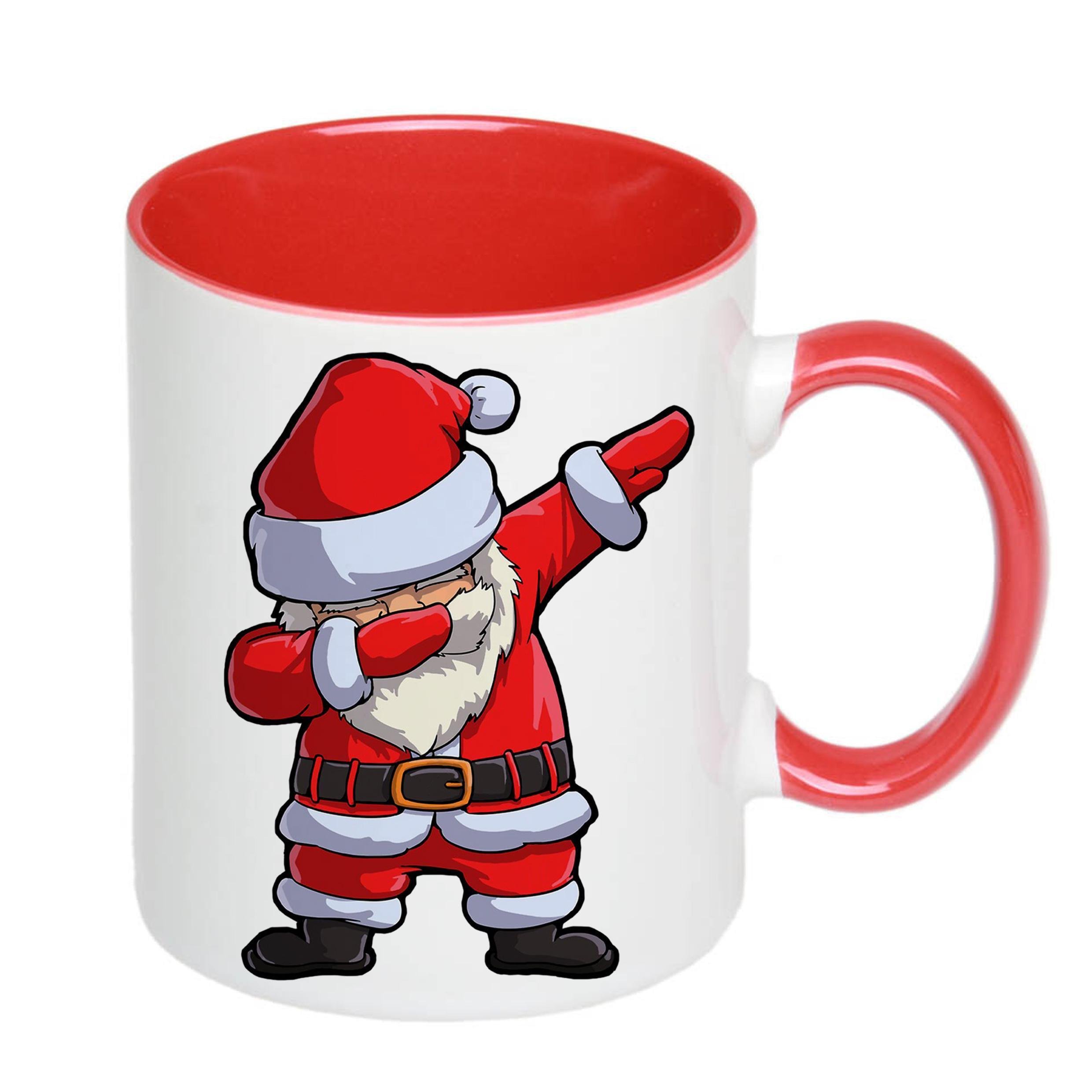 Чашка с новогодним принтом Санта "Санта-Клаус деб" 330 мл Красный (16634) - фото 1