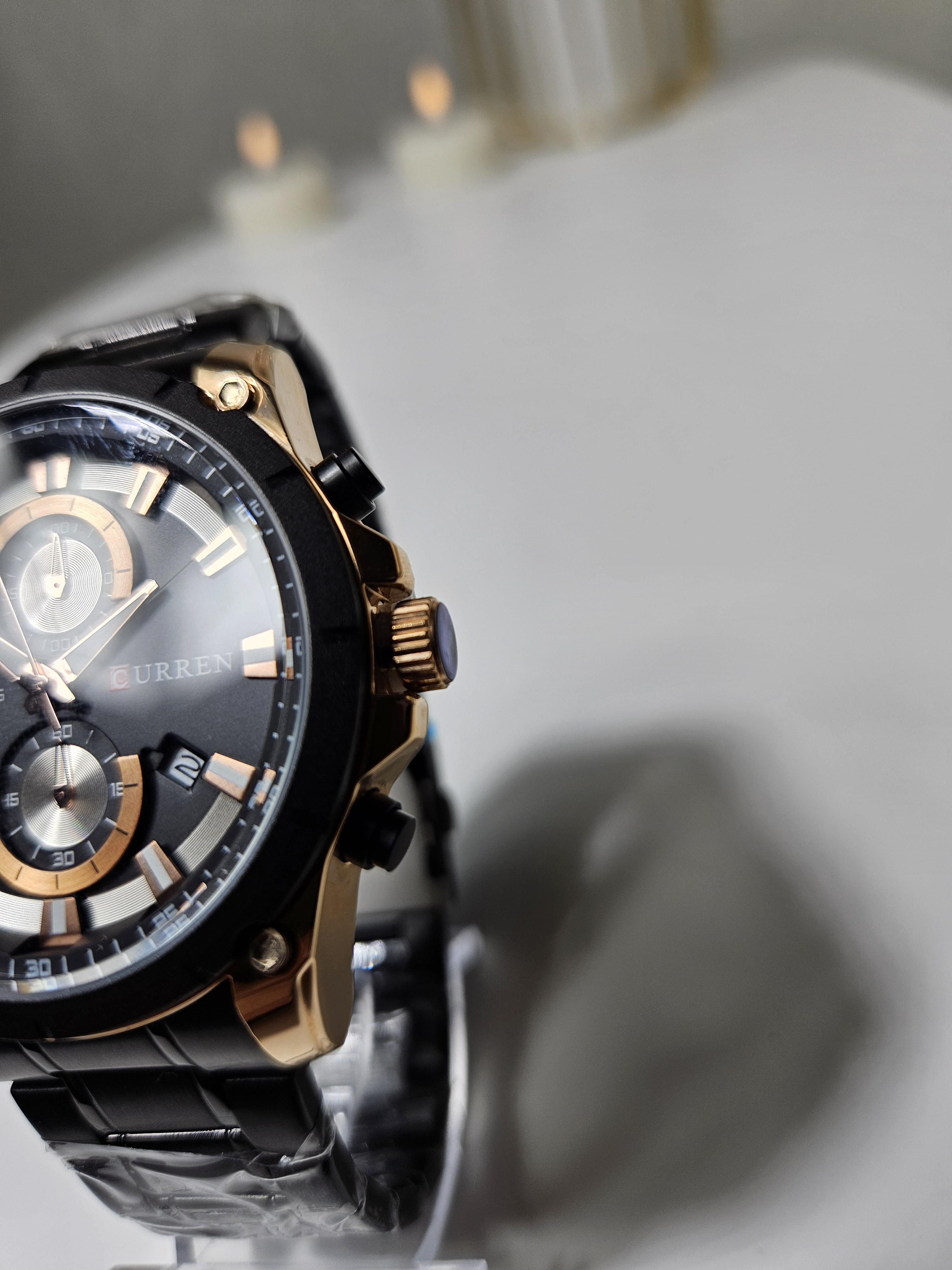 Наручний годинник чоловічий Сurren 8360 Чорний/Золотий (1102) - фото 3 Наручний годинник чоловічий Сurren 8360 Чорний/Золотий (1102) - фото 3