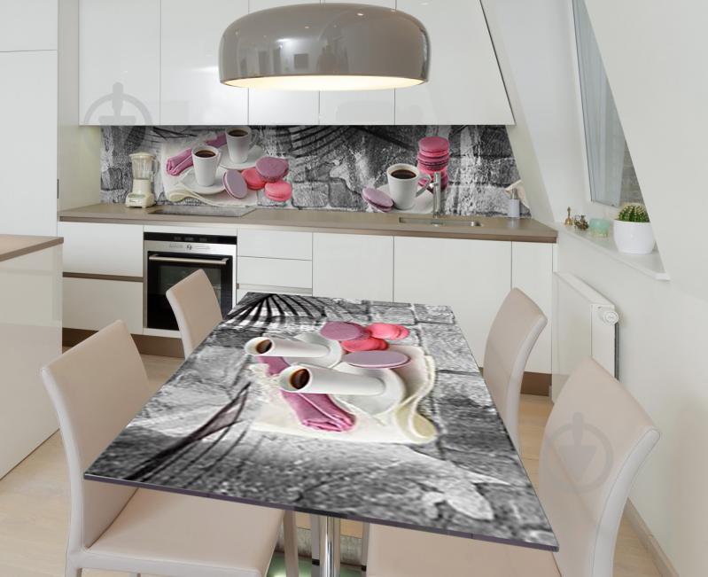 Наклейка 3Д виниловая на стол Zatarga «Завтрак подано» 650х1200 мм для домов, квартир, столов, кофейн, кафе