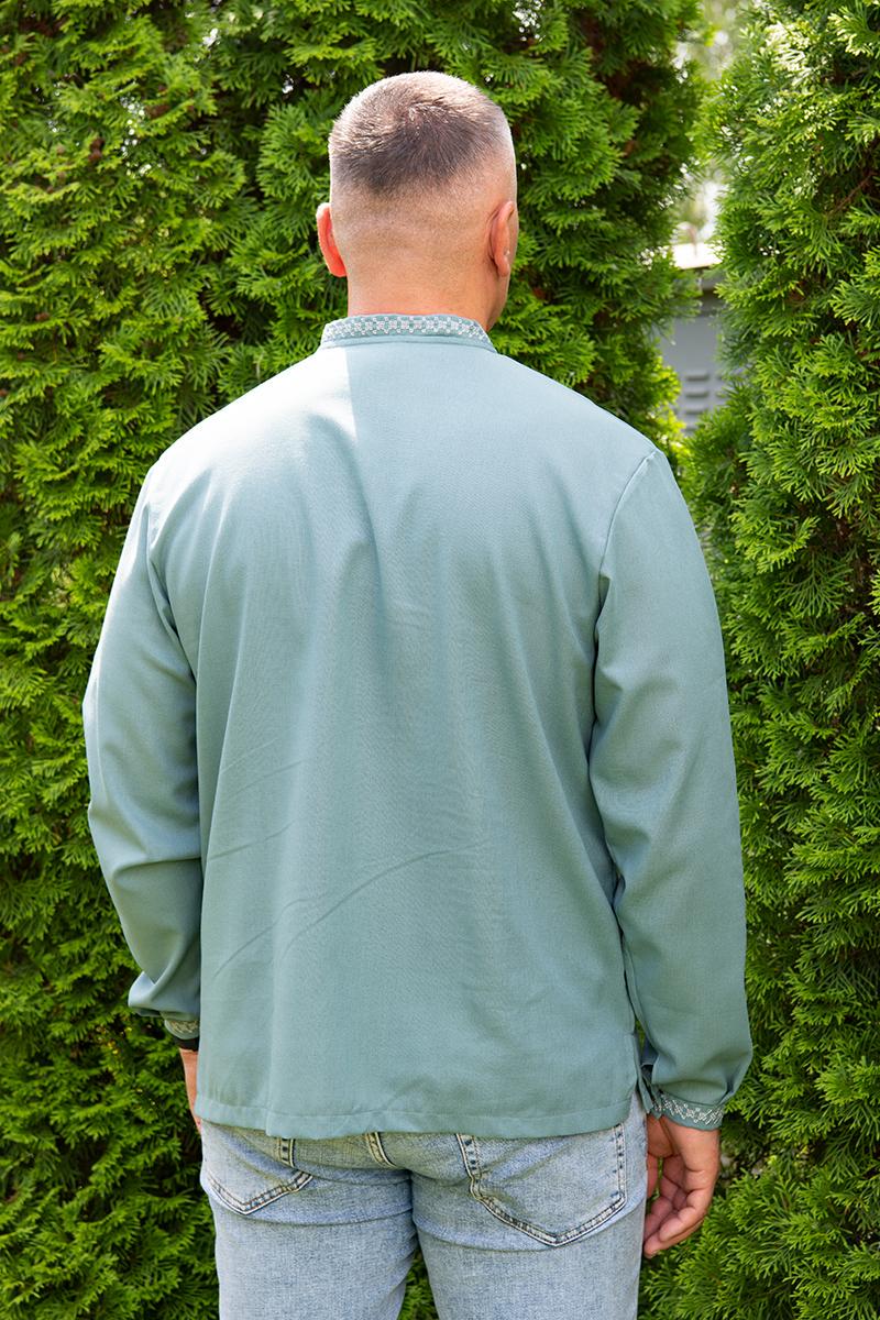 Вышиванка мужская из льна полынь с длинным рукавом 4XL (2299930677) - фото 5 Вышиванка мужская из льна полынь с длинным рукавом 4XL (2299930677) - фото 5