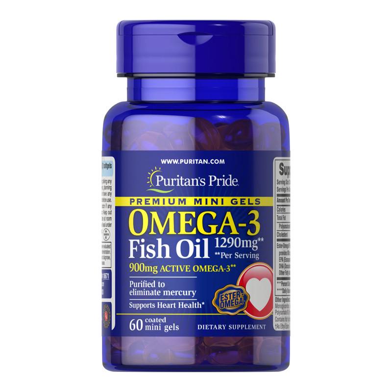 Омега 3 рыбий жир Puritan's Pride Omega-3 Fish Oil 1290 mg 60 мин капс. (10360-01) Омега 3 рыбий жир Puritan's Pride Omega-3 Fish Oil 1290 mg 60 мин капс. (10360-01)
