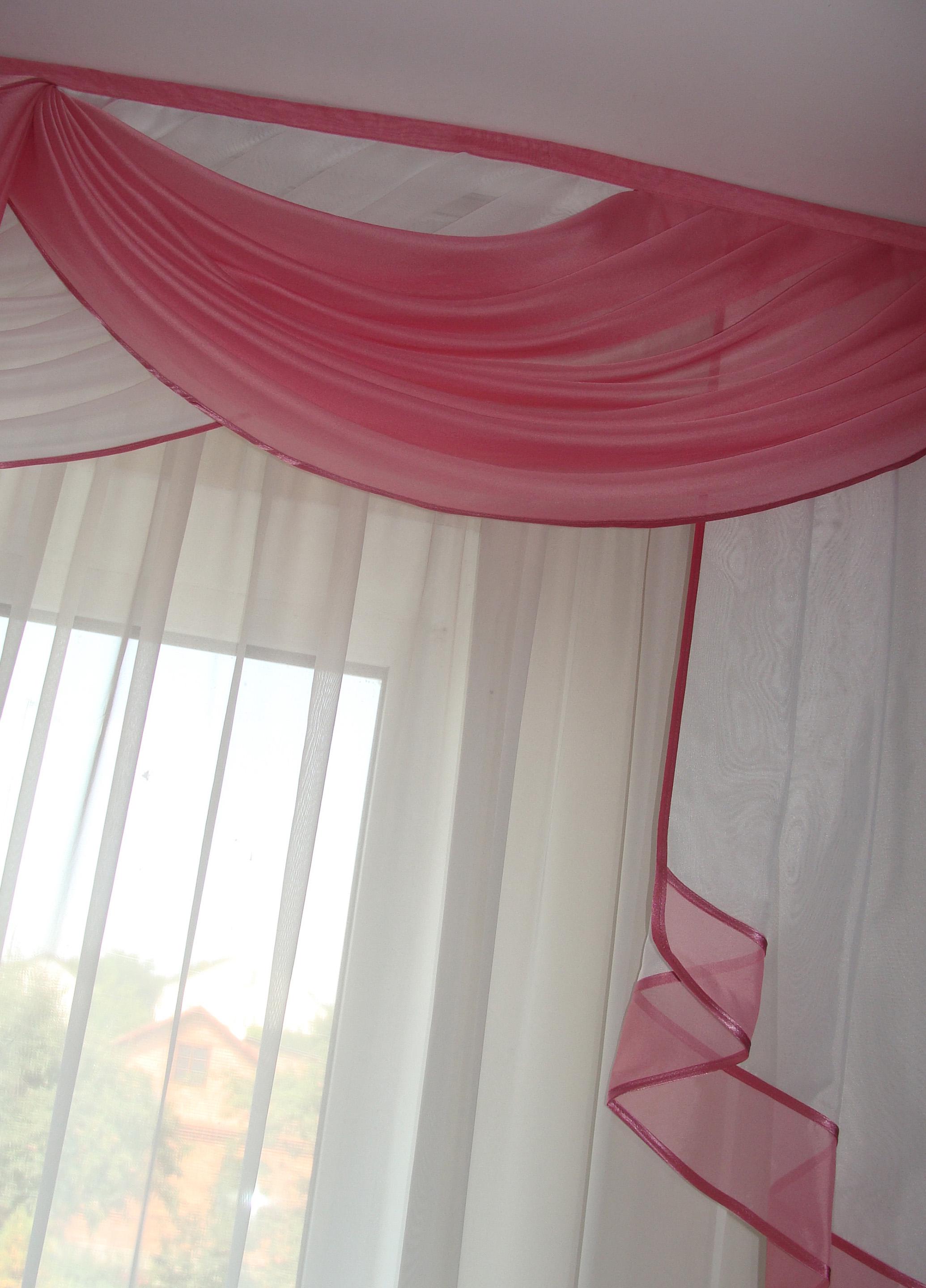 Ламбрекен Firanka Вітрила карниз 300 см Малиновий з білим шифоном (60_1_3м) - фото 2 Ламбрекен Firanka Вітрила карниз 300 см Малиновий з білим шифоном (60_1_3м) - фото 2