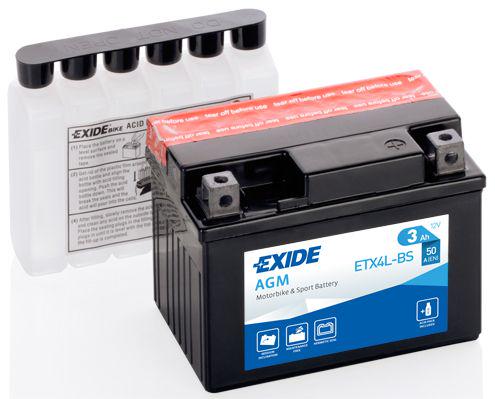 Акумулятор для мото EXIDE MOTO AGM ETX4L-BS 3 Ah 12V (18073423)