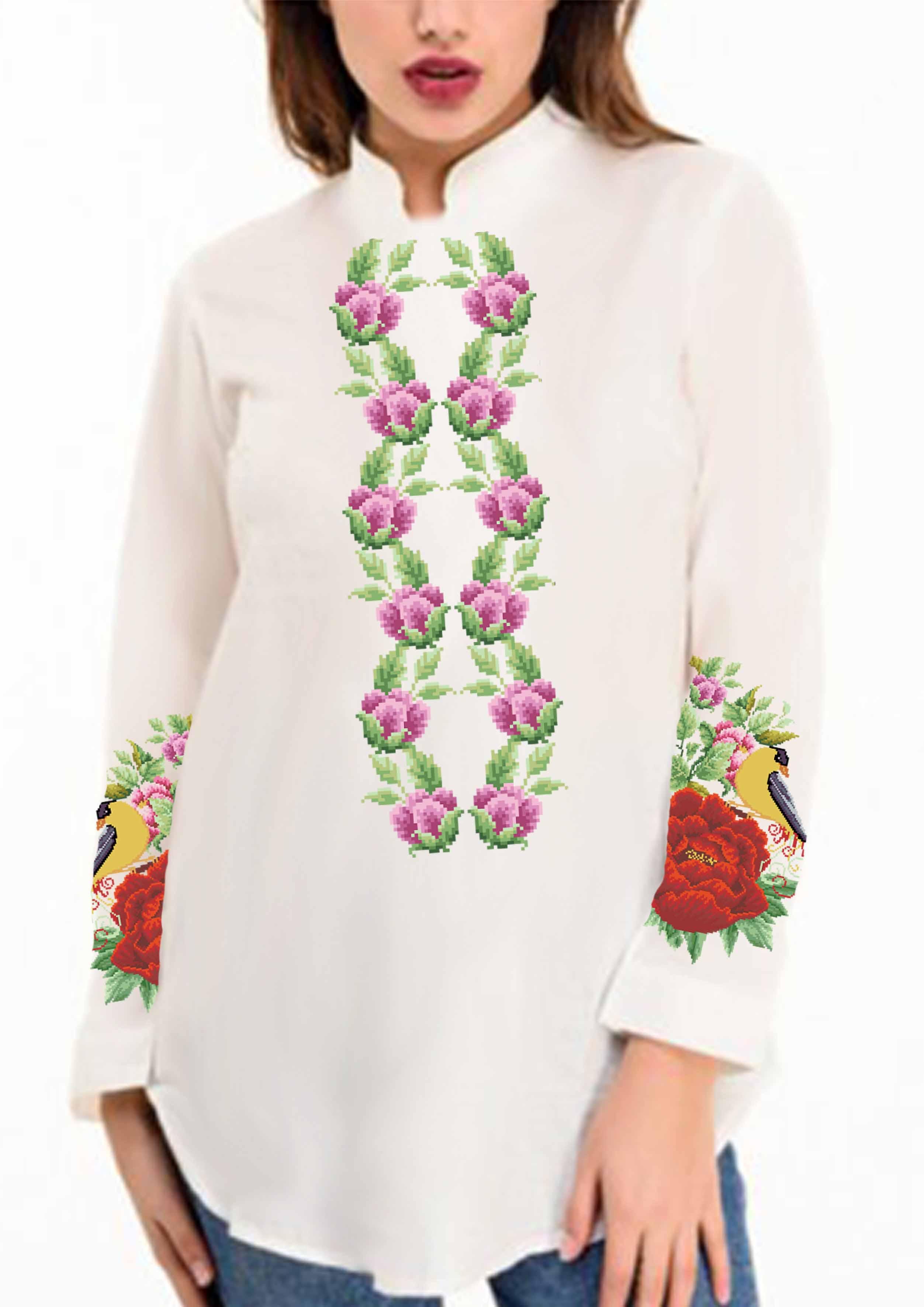 Заготовка для вишивки нитками або бісером сорочка СЖ-62 габардин Заготовка для вишивки нитками або бісером сорочка СЖ-62 габардин