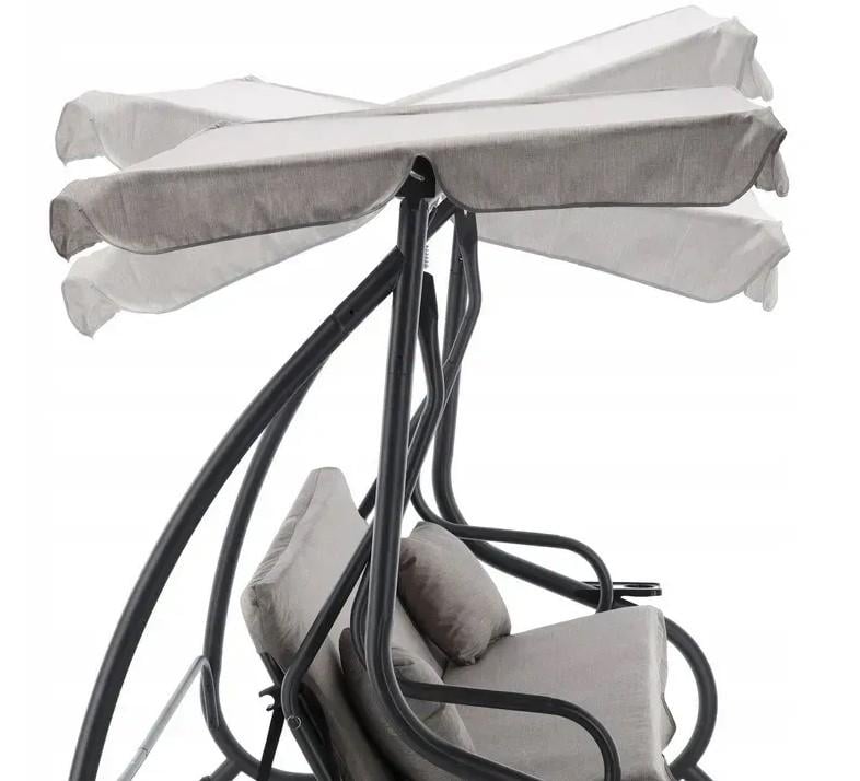 Качели садовые Garden Line уличные раскладные с крышей 210x120x170 см Серый - фото 4 Качели садовые Garden Line уличные раскладные с крышей 210x120x170 см Серый - фото 4