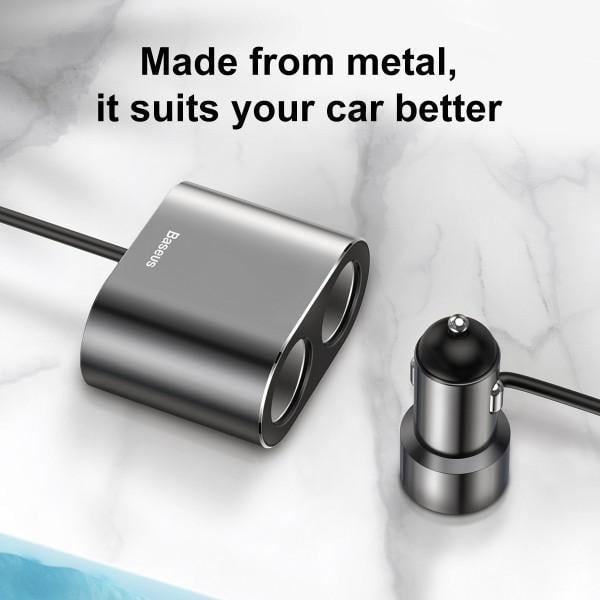 Зарядное устройство автомобильное Baseus CRDYQ-01 2 USB 3,1A с 2 прикуривателями 80 W Черный - фото 5 Зарядное устройство автомобильное Baseus CRDYQ-01 2 USB 3,1A с 2 прикуривателями 80 W Черный - фото 5