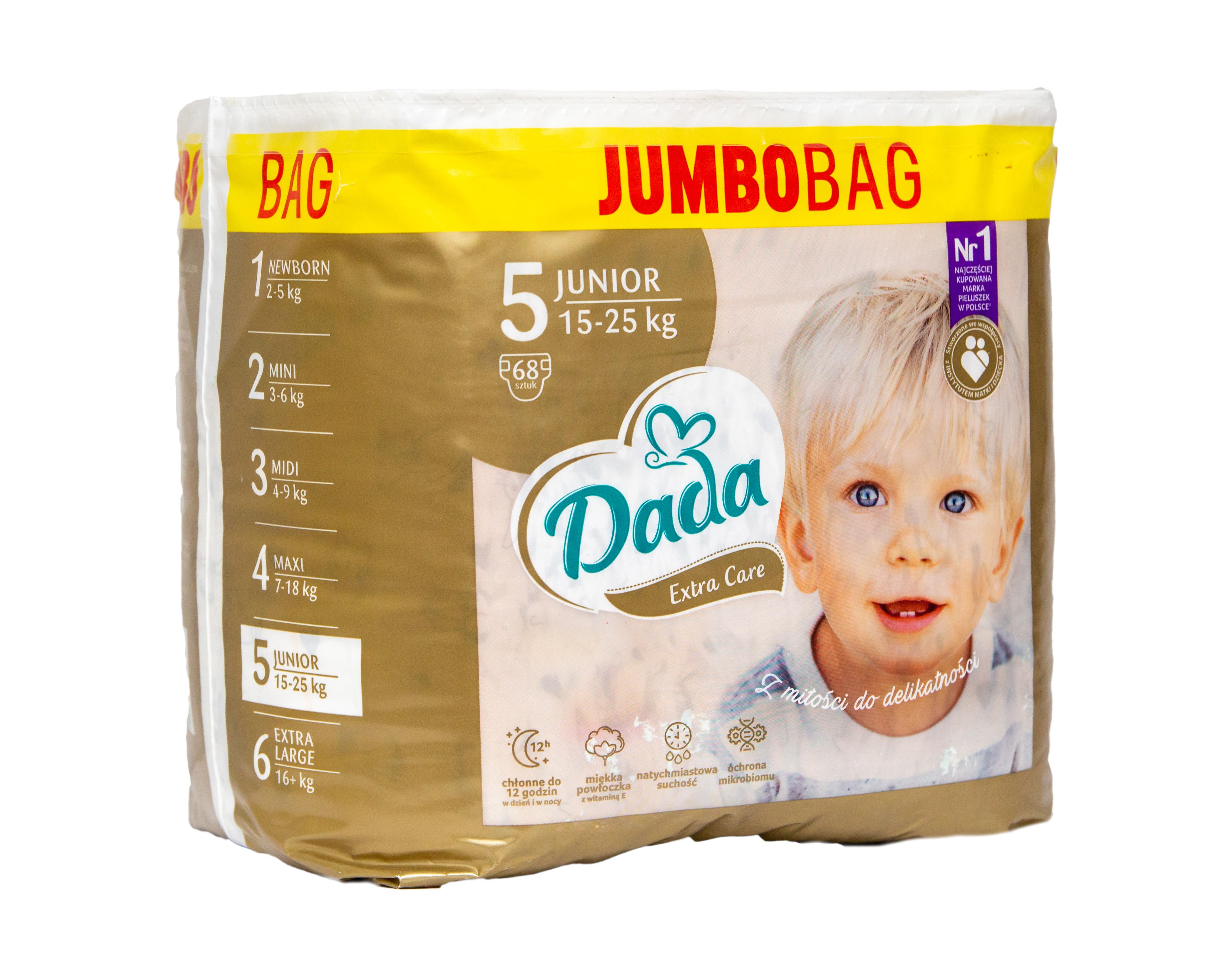 Підгузники Dada Extra Care Jumbo Bag 5 Junior 15-25 кг 68 шт. (DEC5-68)