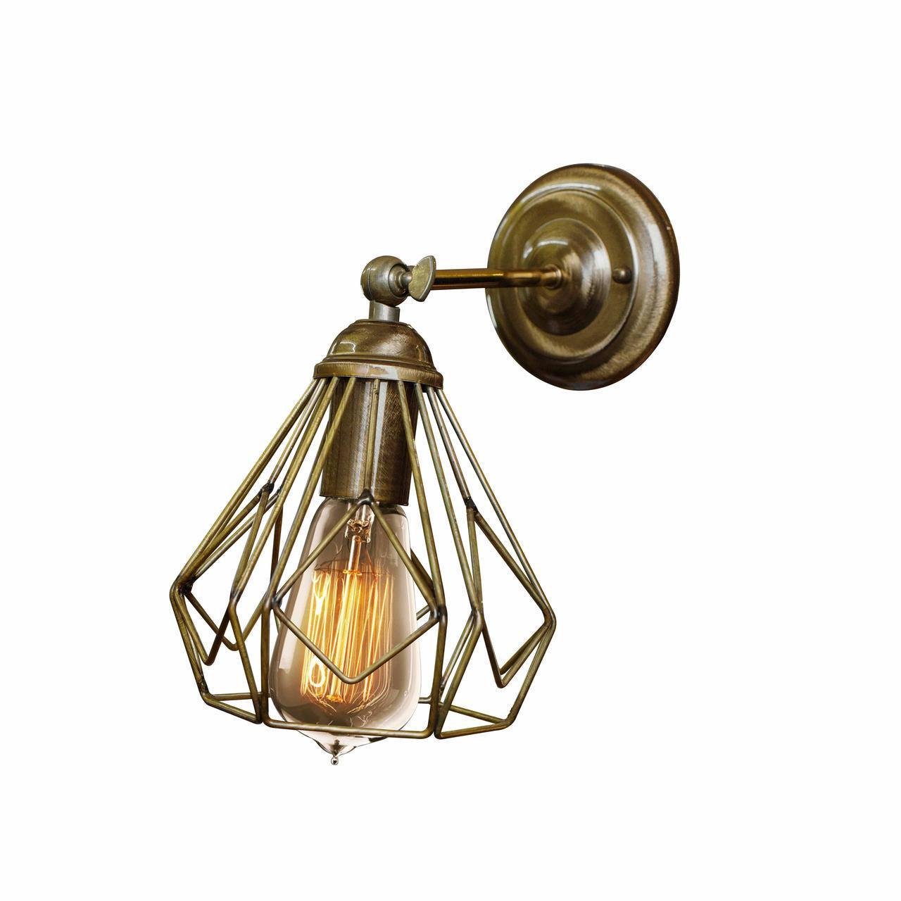 Бра MSK Electric NL 5380-1 BN Milan с металлическим плафоном под лампу Е27 Бронзовий (1366968768)