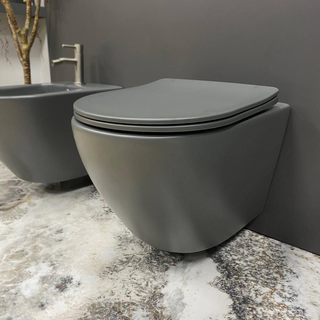 Унитаз подвесной VBI Vulcano Grey Matt (2808389243)