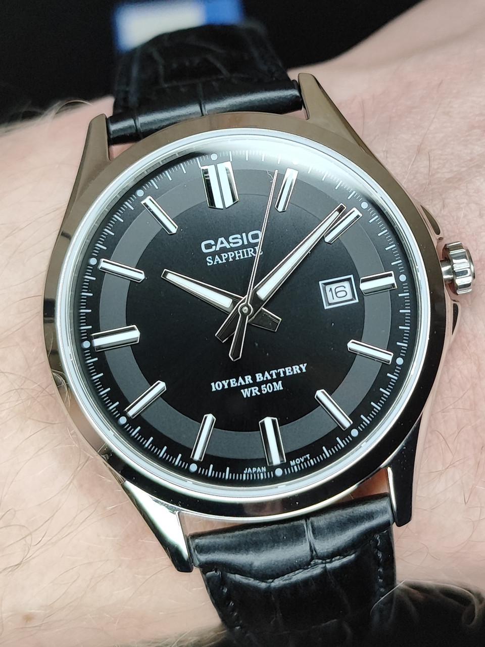 Наручные часы мужские Casio MTS-100L-1A Timeless Collection с сапфировым стеклом Черный (2668164419)