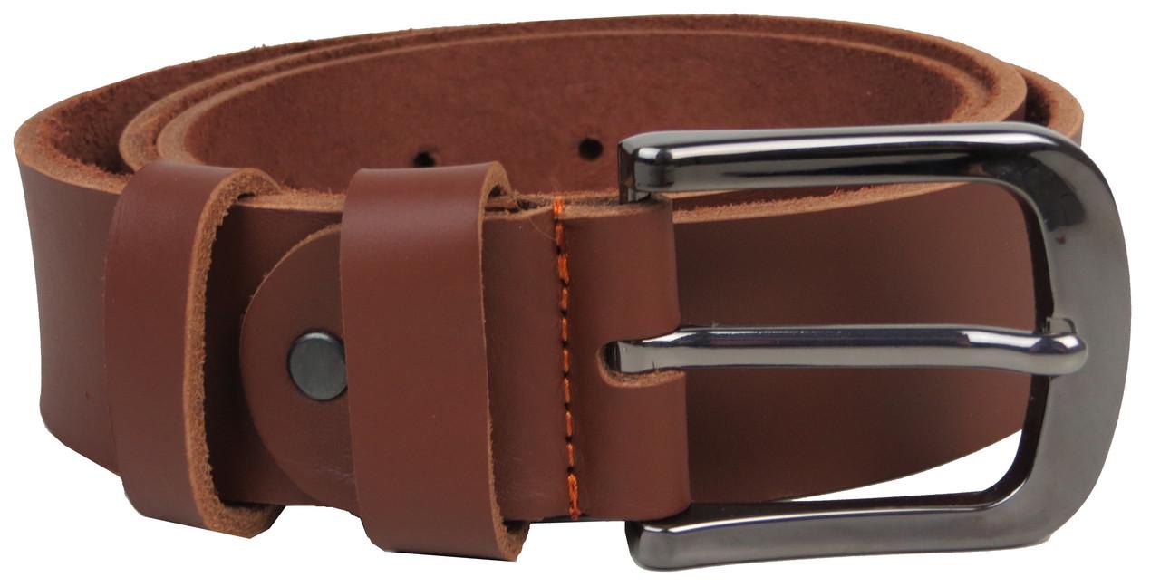 Ремень под джинсы Skipper 1451-38 мужской кожаный Коричневый