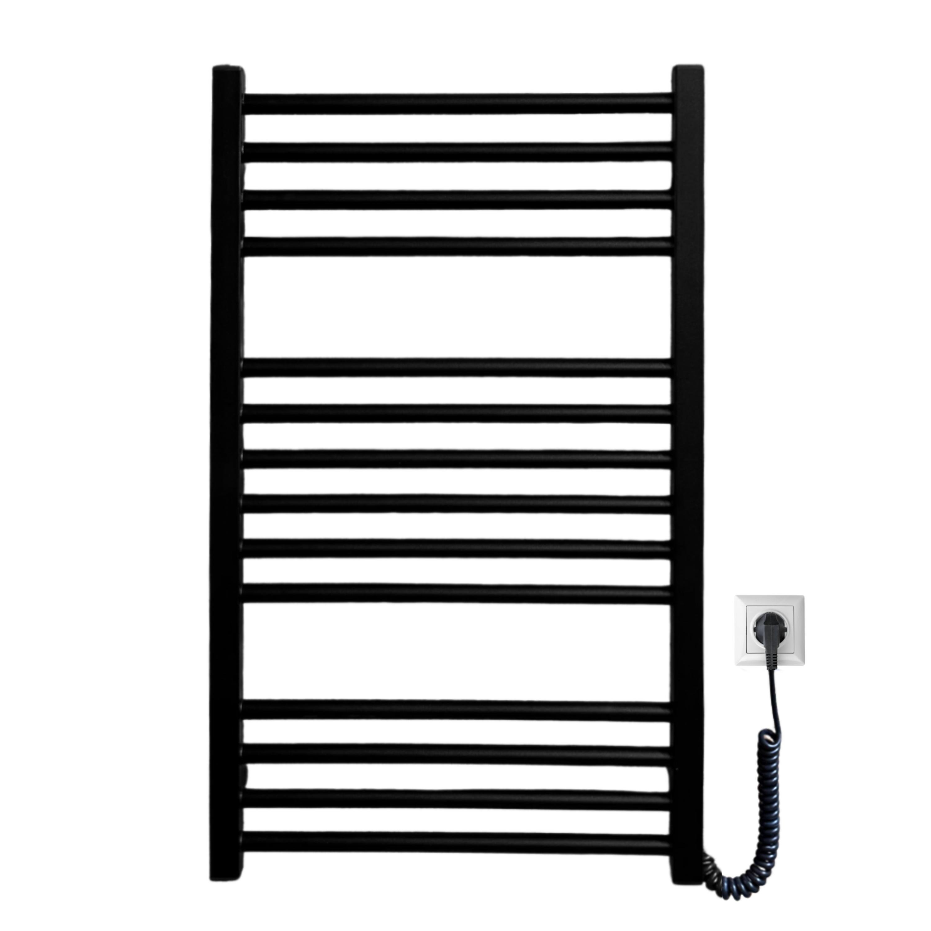 Полотенцесушитель электрический Carino ARIANNA с кнопкой 790х490 мм Черный матовый (28496650)