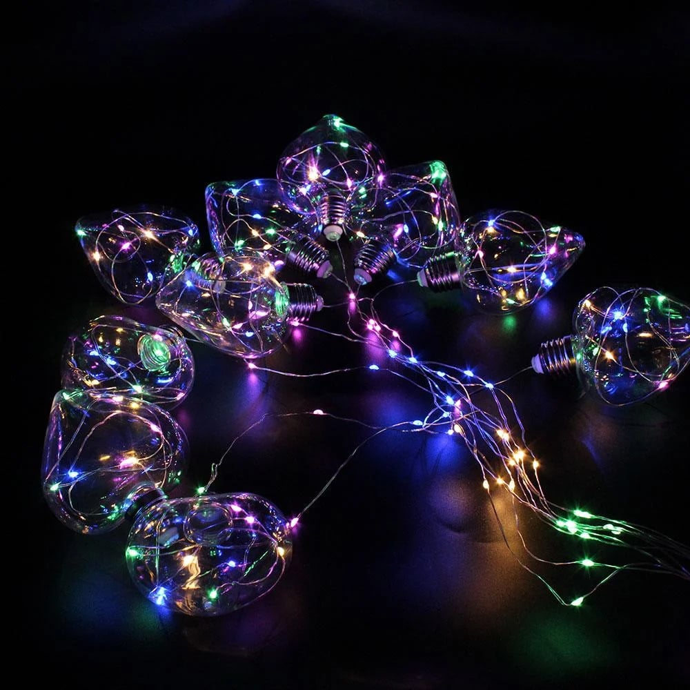 Светодиодная гирлянда Xmas Heart Лампочки сердца 3х1,5м 150 Led 10 лампочек по 8 см RGB