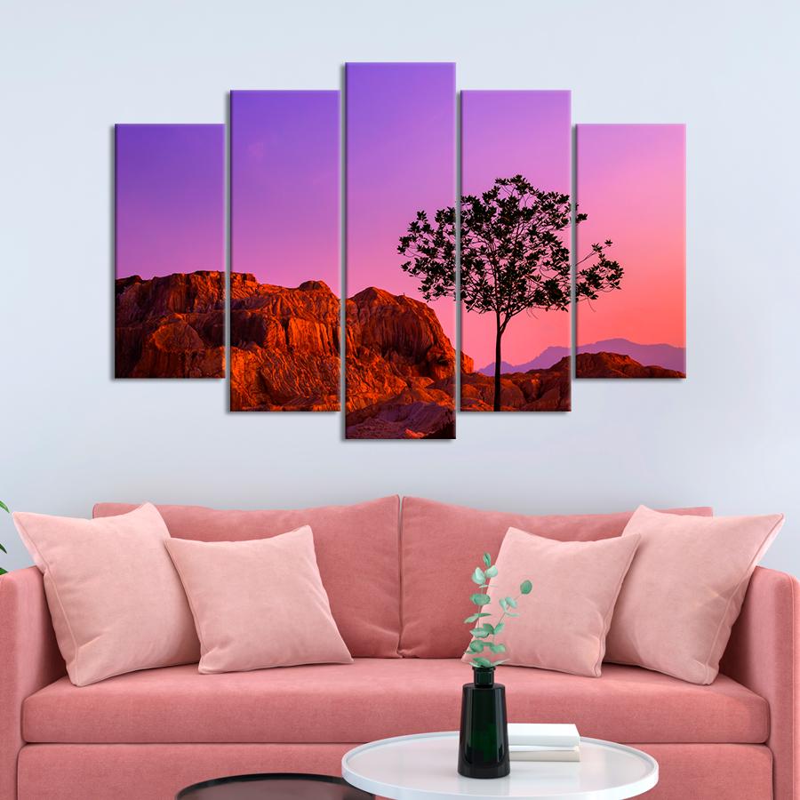 Картина природа Дерево и горы 137x85 см (A1078-5)