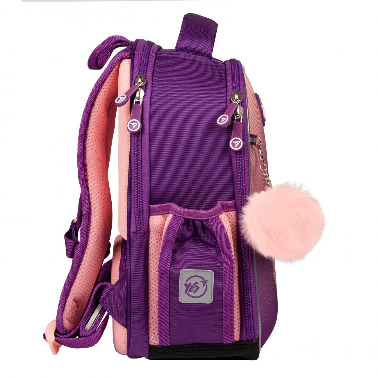 Шкільний рюкзак каркасний з ортопедичною спинкою YES Happy Kitty H-100 (559839/995063) - фото 7