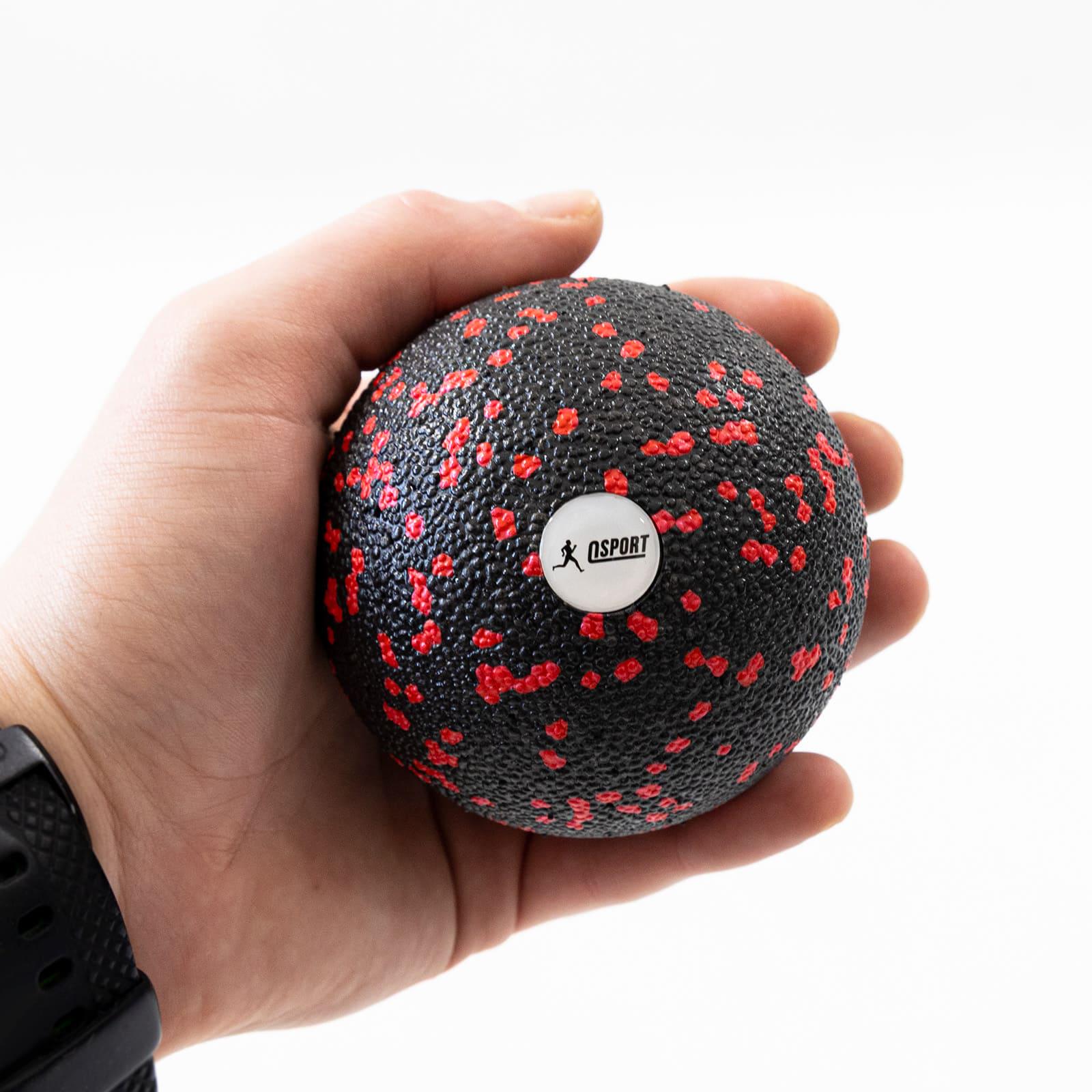 Набор массажный для йоги и фитнеса OSPORT EPP 3в1 массажный валик/йога ролл/массажный мяч МФР Черно-красный (OF-0281) - фото 7
