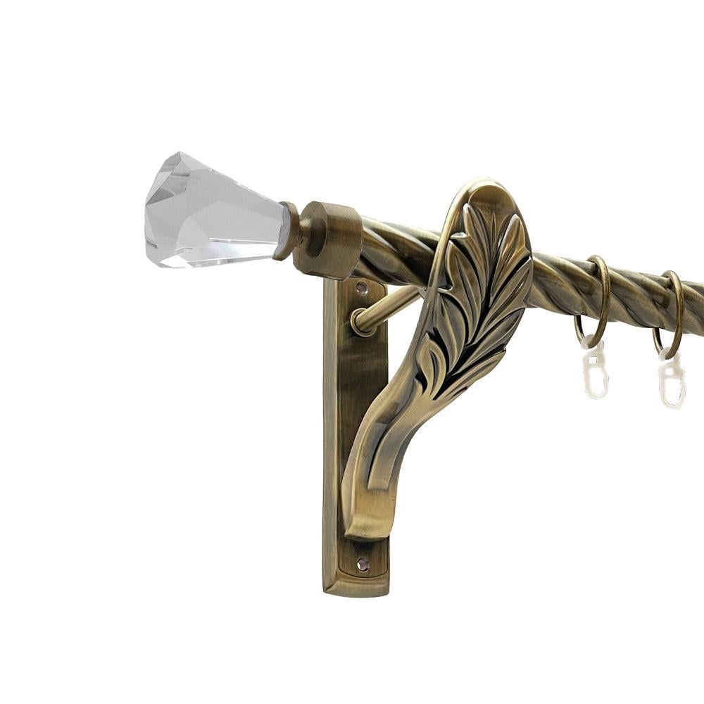 Карниз металлический Orvit Лучетта однорядный ретро скрученная труба/кольцо металлическое Антик 25 мм 300 см (00-00018419)