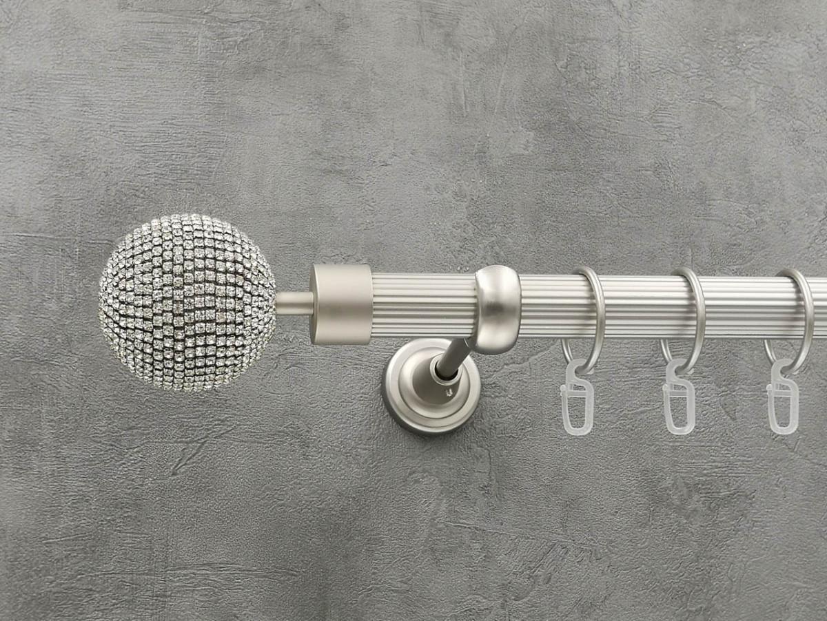 Карниз Quadrum Емпреса рифленая штанга одинарный открытый 25 мм 400 см Сатин (264770691)