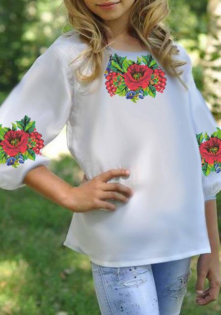 Заготовка для вышивки нитками или бисером для девочки СДГ-61 габардин Заготовка для вышивки нитками или бисером для девочки СДГ-61 габардин