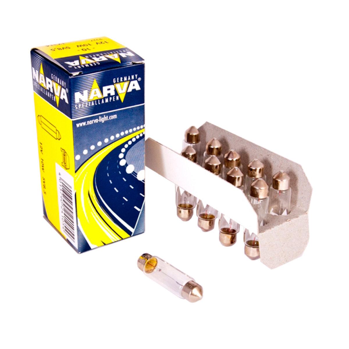 Лампа розжарювання Narva 10 шт. 12 V/10 W/SV8,5/11х41 см