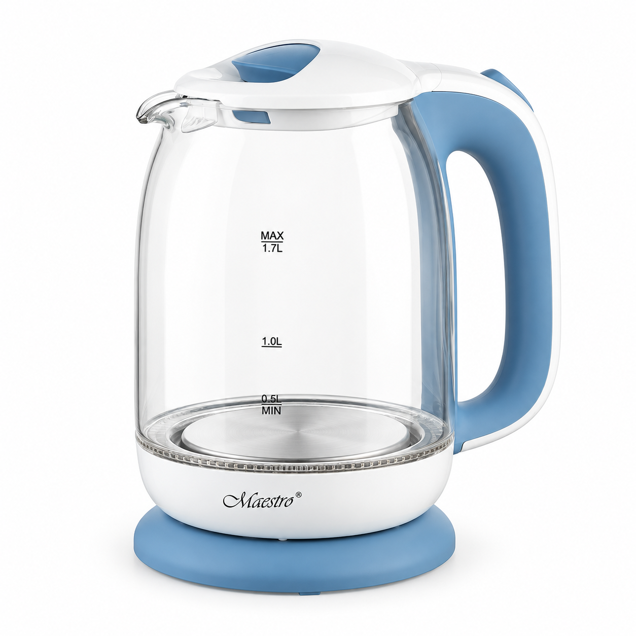 Электрочайник стеклянный Maestro MR-056 Blue с подсветкой 1,7 л 2200 Вт (ML-06910) Электрочайник стеклянный Maestro MR-056 Blue с подсветкой 1,7 л 2200 Вт (ML-06910)