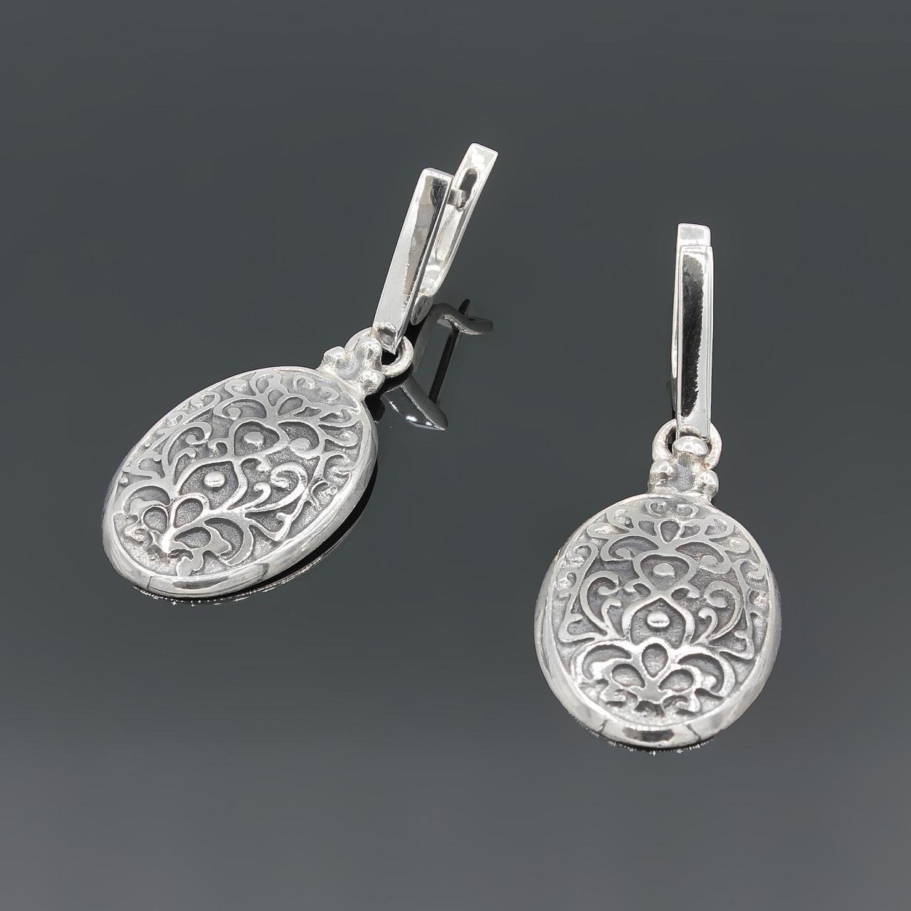 Серебряные серьги Вечность