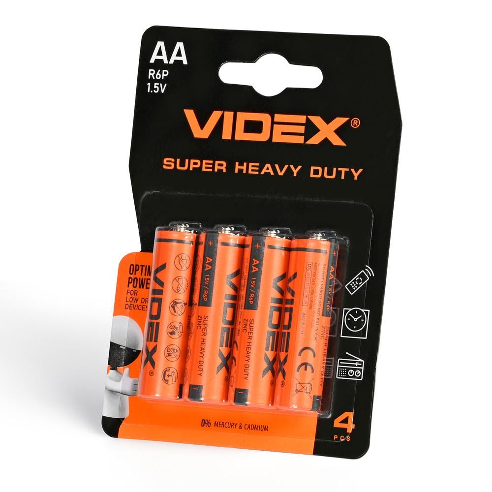 Батарейка солевая Videx R6P AA Blister 4 шт. (12837)