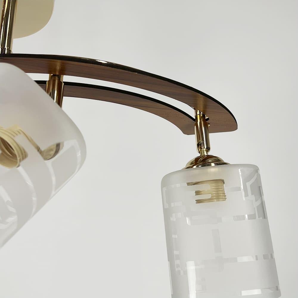 Світильник із декором дерева на 4 плафони 60 см Золотий (6032/4 GD) - фото 5 Світильник із декором дерева на 4 плафони 60 см Золотий (6032/4 GD) - фото 5