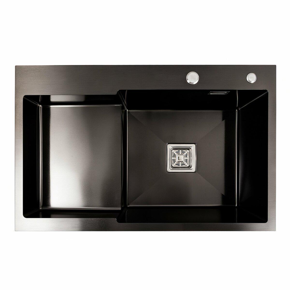 Мойка для кухни Platinum Handmade PVD С R углубленная полка 78x50 см Черный (PLTM-SP000041298) Мойка для кухни Platinum Handmade PVD С R углубленная полка 78x50 см Черный (PLTM-SP000041298)