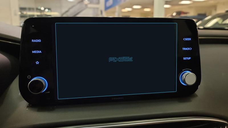 Стекло защитное Pixsel гибридный глянец на монитор Hyundai SANTA FE 8,9“ 2020-2022