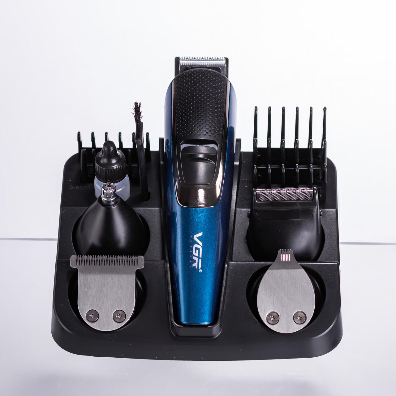 Тример для стрижки VGR V-172 4в1 з насадками Синій (7363) - фото 1 Тример для стрижки VGR V-172 4в1 з насадками Синій (7363) - фото 1