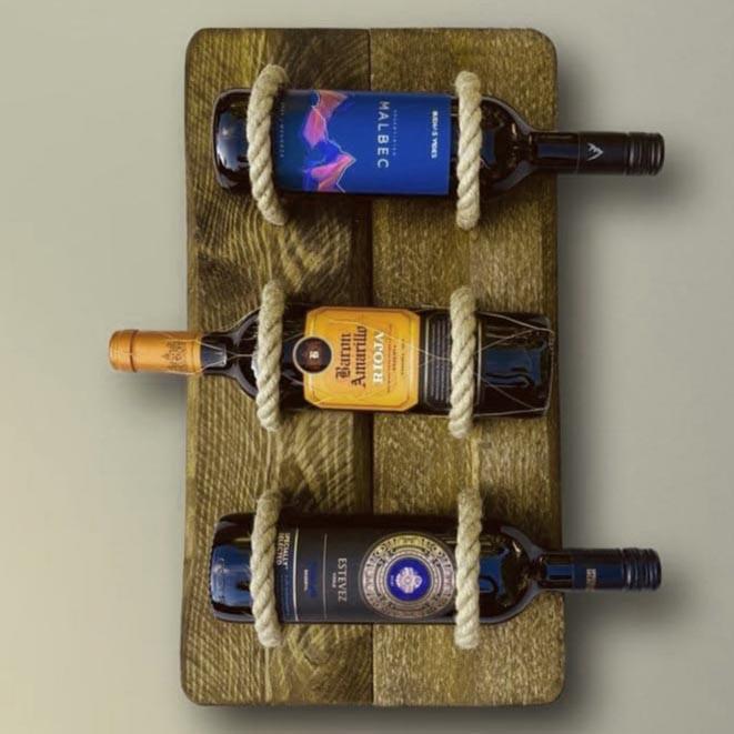 Полка для вина настенная из дерева Кадате Мускат (ПНК-026507)