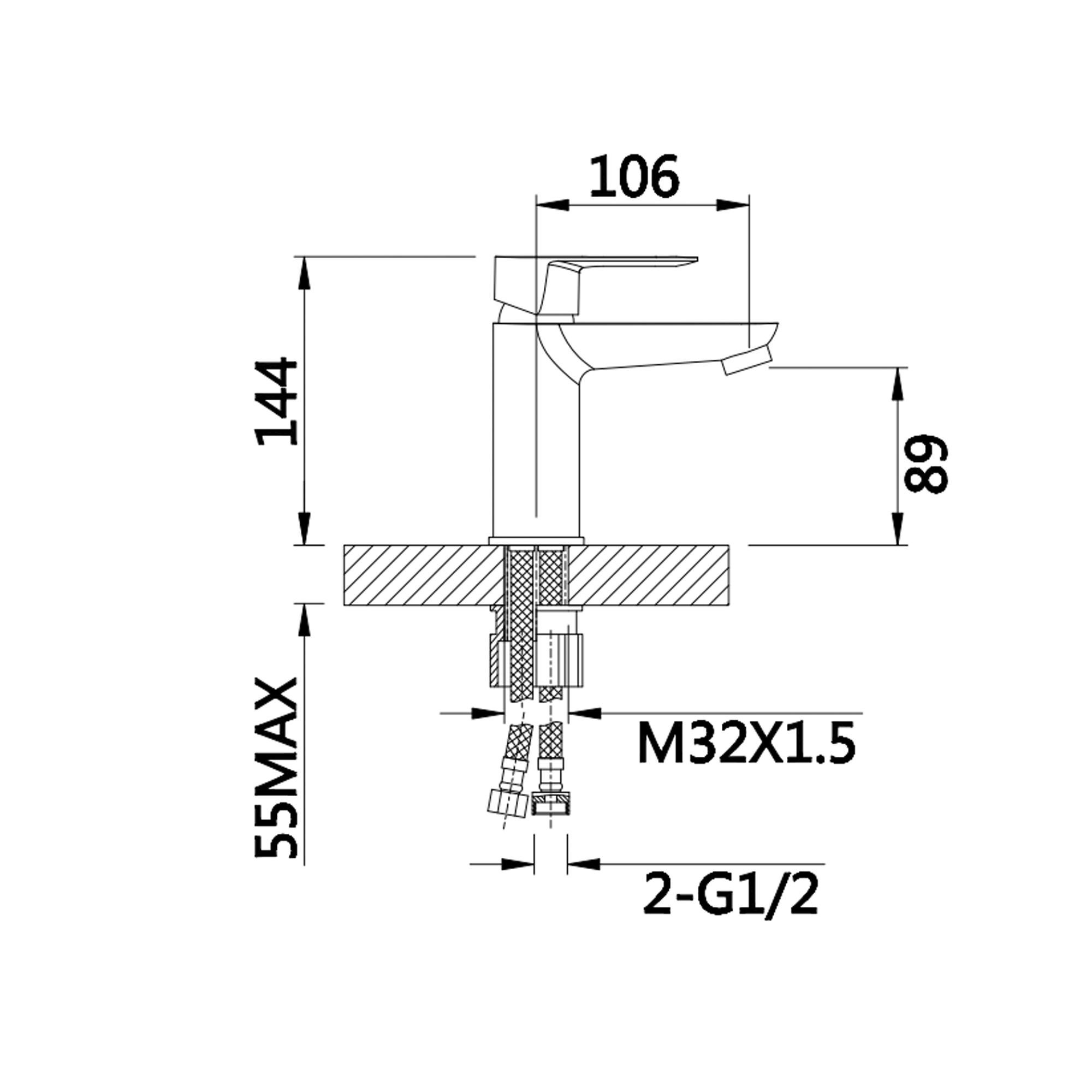 Смеситель для раковины Lidz Latwa 001 Белый (SD00051547-VS) - фото 2