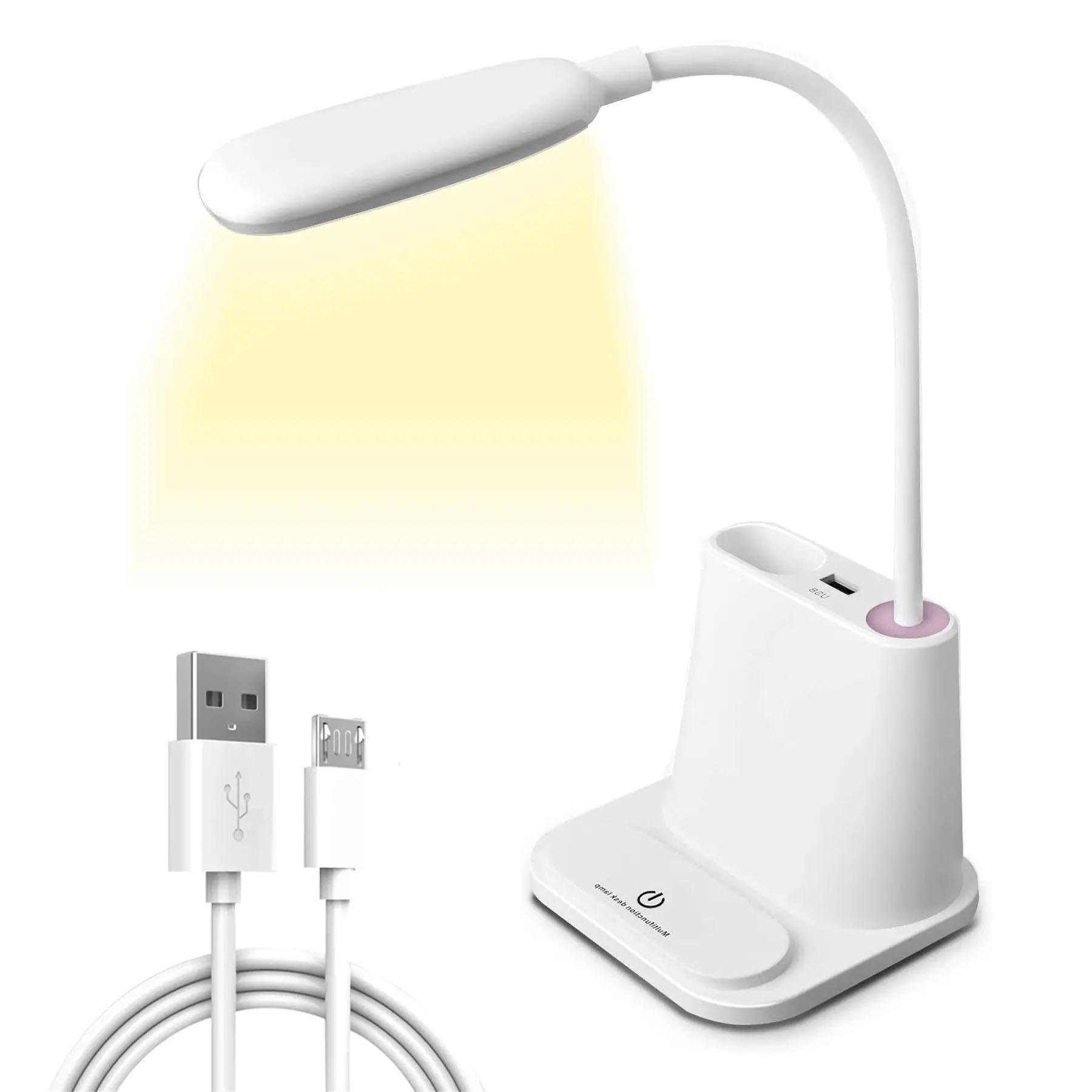 Лампа настільна сенсорна світлодіодна сенсорна 3в1 з PowerBank Білий