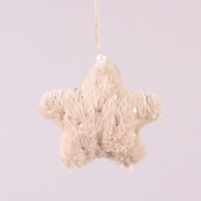 Новорічна плюшева підвіска Зірка 10 см (21321)