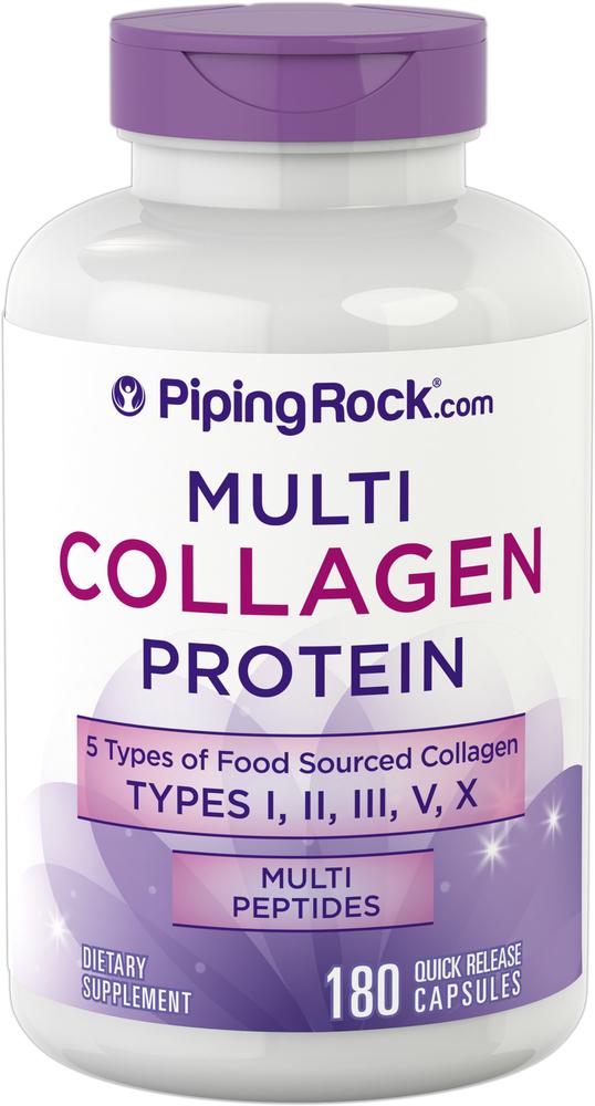 Коллаген Piping Rock Multi Collagen Protein Types I/II/III/V/X 2000 mg 180 capsules