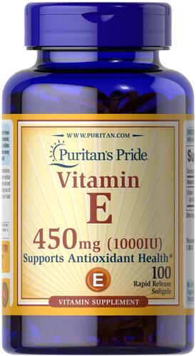 Витамин Е Puritan's Pride Vitamin E 450 мг 100 Softgels (01781)