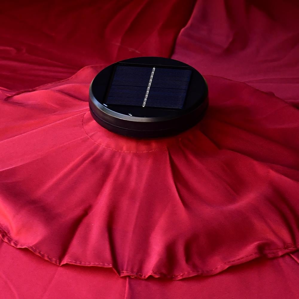 Парасолька для тераси з LED підсвіткою Stenson Кафе 3 м 8 спиць антивітрова Червоний (MH-5307) - фото 4 Парасолька для тераси з LED підсвіткою Stenson Кафе 3 м 8 спиць антивітрова Червоний (MH-5307) - фото 4